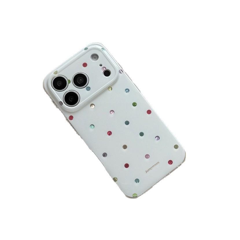 Gold-Plated Polka Dot iPhone 15 Pro Max Anti-Drop Case