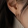 Youngglow 14k Slim Pave Cubic One Touch Earring (2size)
