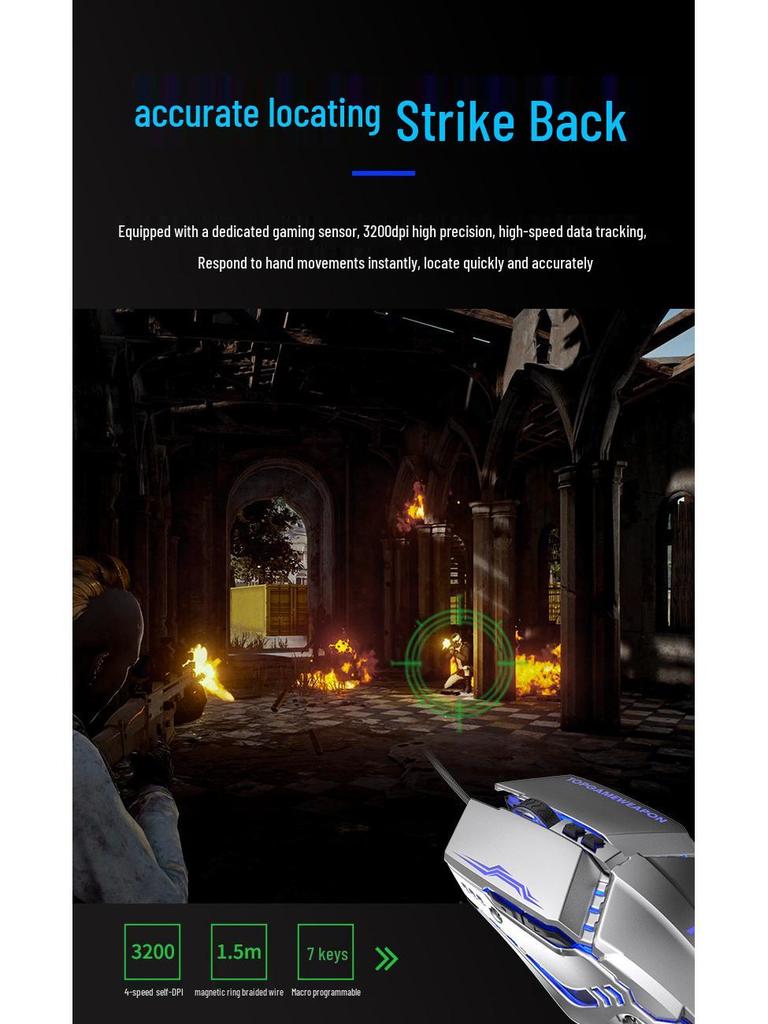 Luminous Wired USB Mechanical Gaming Mouse for PC & Laptop