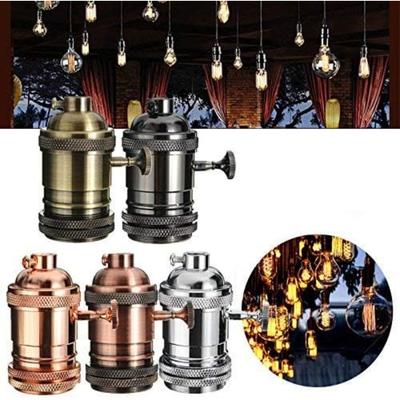 1/5PCS Vintage E26/E27 Retro Vintage Edison Industrial Light Bulb Lamp Holder Socket With Switch Copper Pendant Lamp Holder