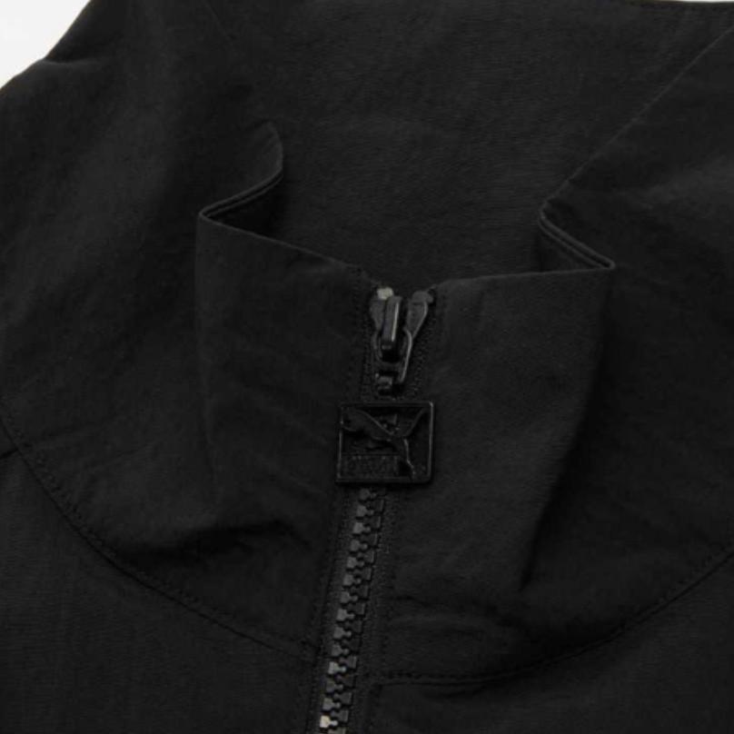 Puma 2022 Autumn T7 Series Hooded Letter Print Casual Long Sleeve Jacket Unisex Jacket Black 627167-01