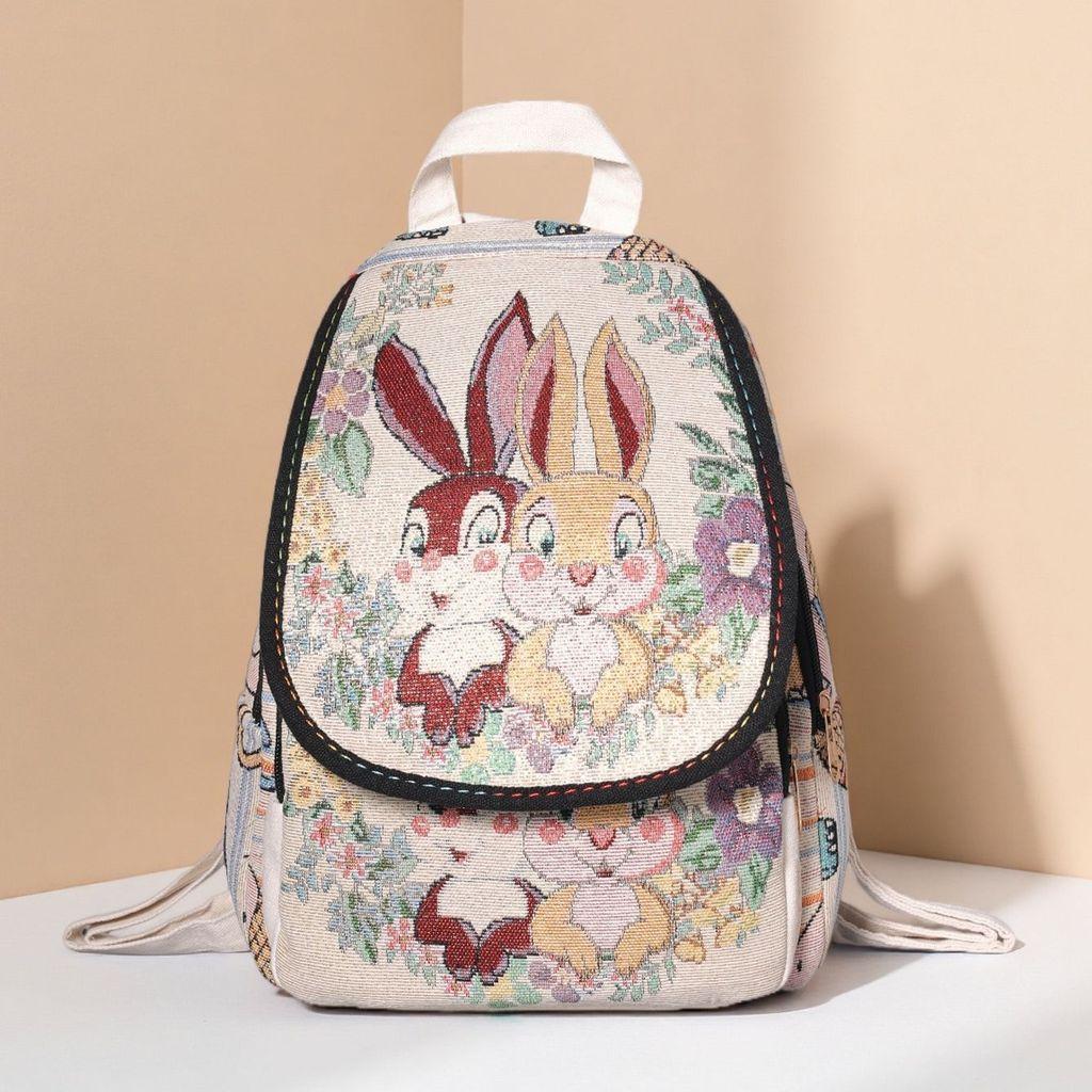 Ethnic Embroidered Canvas Backpack For Women With Multiple Compartments For Daily Use