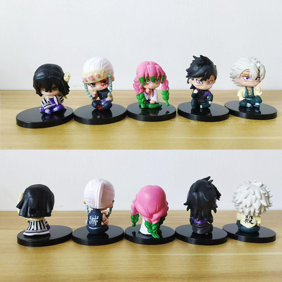 Q Version Demon Slayer Action Figure, Sitting Ghost Doll, Tanjiro, Nidouzi, Inosuke, Zenizu Movie Model Toys, 4-15 pcs, set