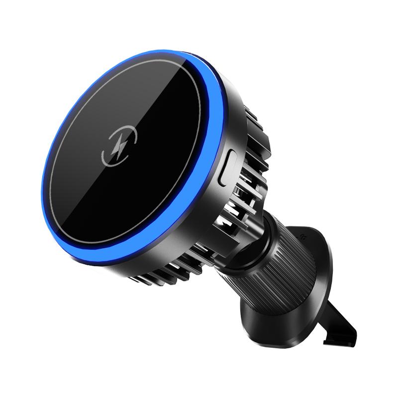 

T2 Car Magnetic Wireless Charger Colorful Light Vehicle Air Vent Phone Charging Stand Type A