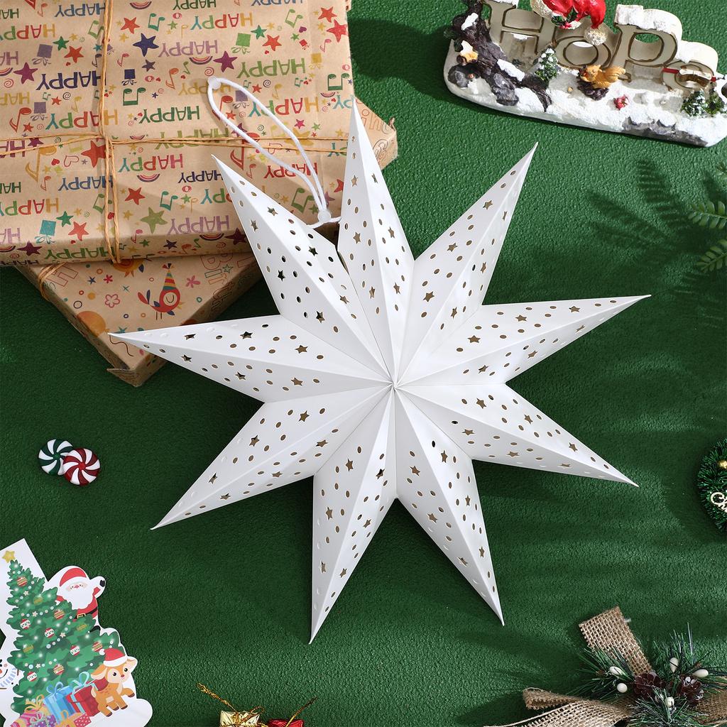 3pcs 35CM Paper Star Hanging Lampshades Christmas Party Decoration Lantern Star Lamp Shades Halloween 2026 Christmas Ornament