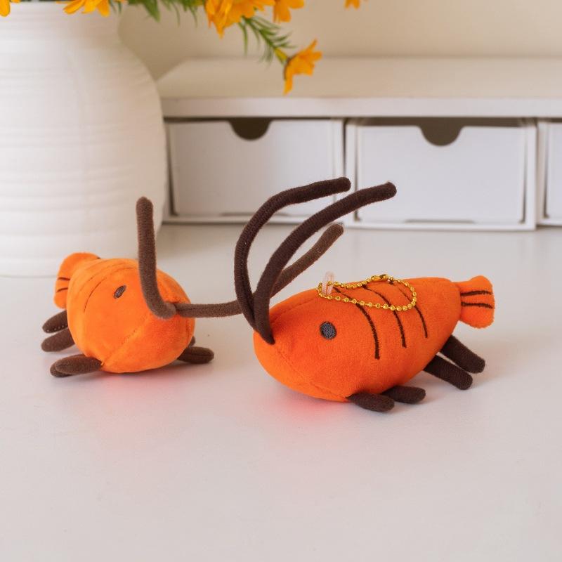 Creative Cartoon Gula Shrimp Doll Pendant Lobster Plush Toy Doll Backpack Keychain Hanging Decoration