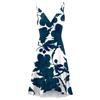Women Summer Wrap V Neck Adjustable Spaghetti Straps Chest Pleats Casual Ruffle Dress Summer Beach Knee Length Dress Open Back Off Shoulder Dress