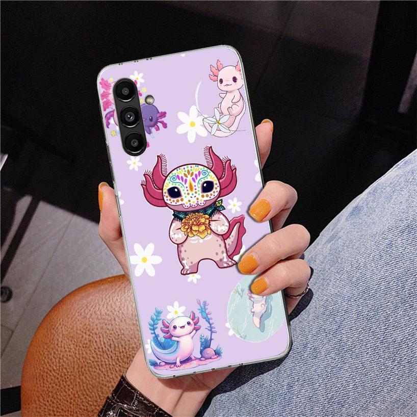 Cute Axolotl Kawaii Phone Case For Samsung Galaxy A17 A16 A15 A14 A13 A57 A56 A55 A54 A53 A37 A36 A35 A34 A33 A26 A25 A24 A23 Ga