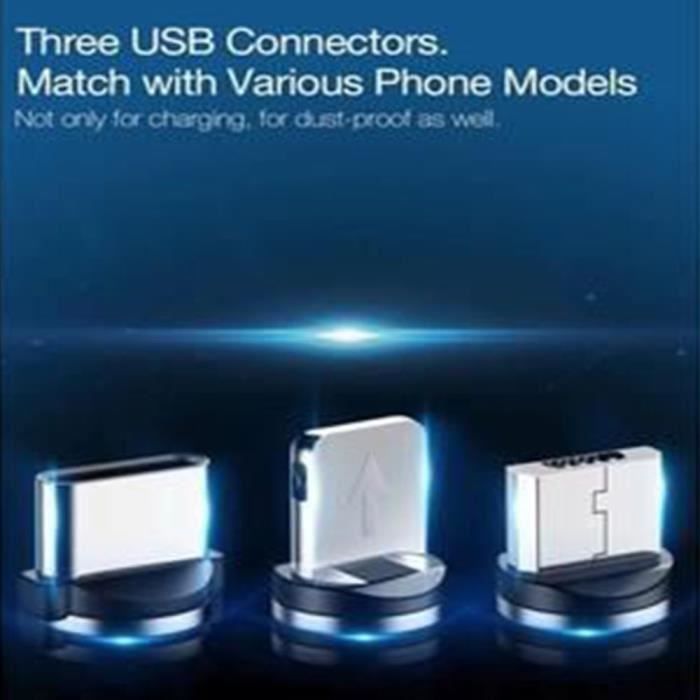 Led flux éclairage lumineux magnétique câble USB pour iPhone XR X 7 8 Micro Type C chargeur Charge rapide aimant Charge USB type-c