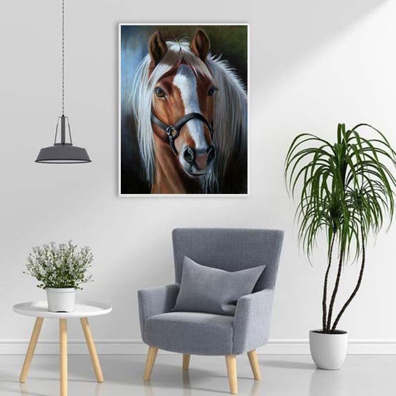 DIY 5D Diamond Painting Steed Horse Diamond Embroidery Animal Cross Stitch Full Round Drill Mosaic Rhinestone Manual Home Decor
