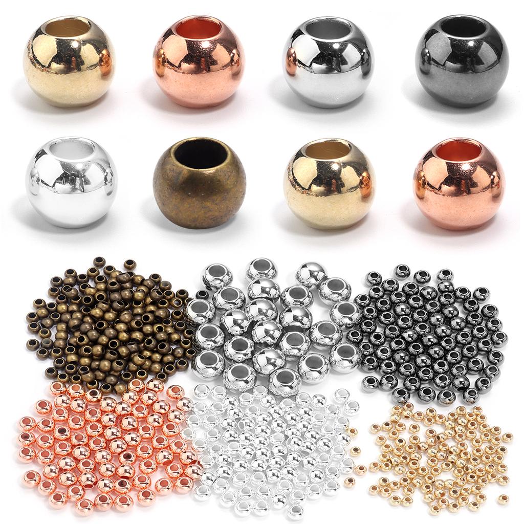 4-14mm CCB Beads Loose Spacer Round Beads For Jewelry Making Large Hole Beads DIY Charm Bracelet Necklace Supplies Wholesale