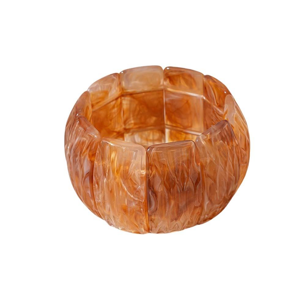 Wide Rectangle Irregular Wide Bracelet Smudging Retro Hand Ring Creative Acrylic Bangle  Lady Girls