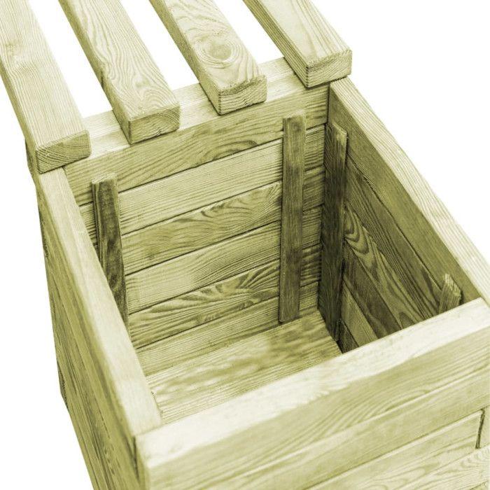 VidaXL Banc de jardin à jardinières Bois de pin imprégné