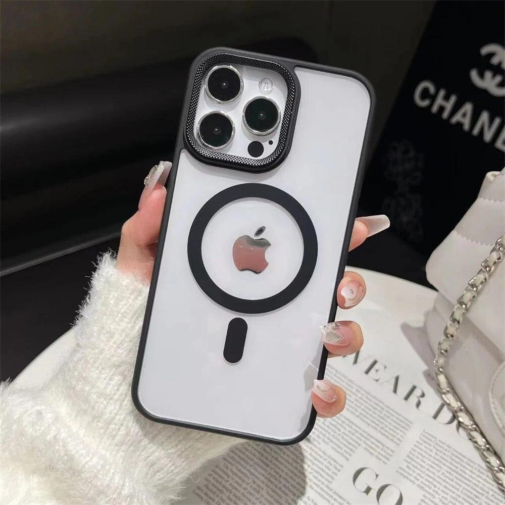 Clear Phone Case For iPhone 14 Pro Case iPhone 11 13 12 15 Pro Max Plus Shockproof Soft Bumper For Magsafe Wireless Charge Cover
