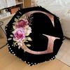 1PC Floral Monogram G Pattern Small Travel Compact Windproof Umbrella, Automatic Folding Umbrella, Automatic Open/Close ,Gift-111