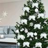 10pcs White Angel Wings Ornaments - Elegant Feather-like Design,  Easy Hanging Loop for Christmas Tree,Christmas Tree Ornament
