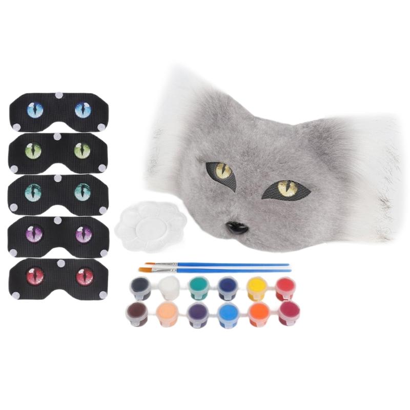 Flexible Mask With Plush Tail DIY Crafting Supply Costume Accessory For Costume And Creative Dressing Up Event