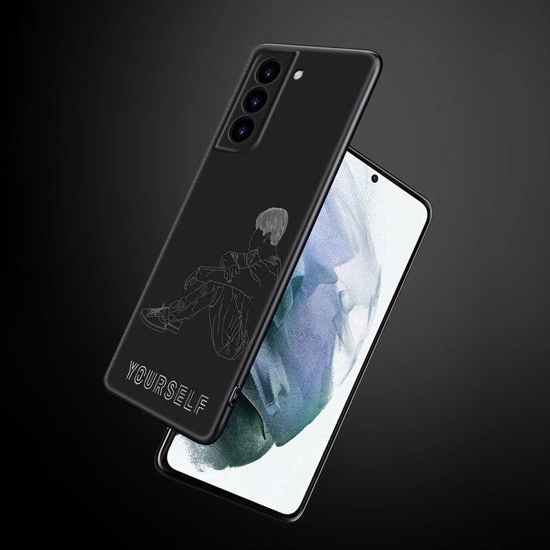 Love Yourself Art Handyhülle für Samsung Galaxy S22 Pro S21 S20 Ultra FE S10 Lite 5G S10E S9 S8 Plus Weiche TPU Schwarze Hülle