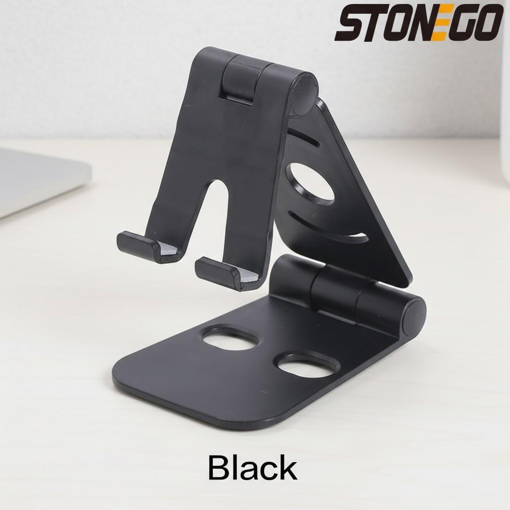 Universal Phone Tablet Stand Adjustable Double Folding Desktop Mount Portable Compact Holder for All Devices