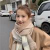 Thickened Women's Cashmere Scarf Korean Style Winter Neck Warmer Fashion Checkered Scarf  Women