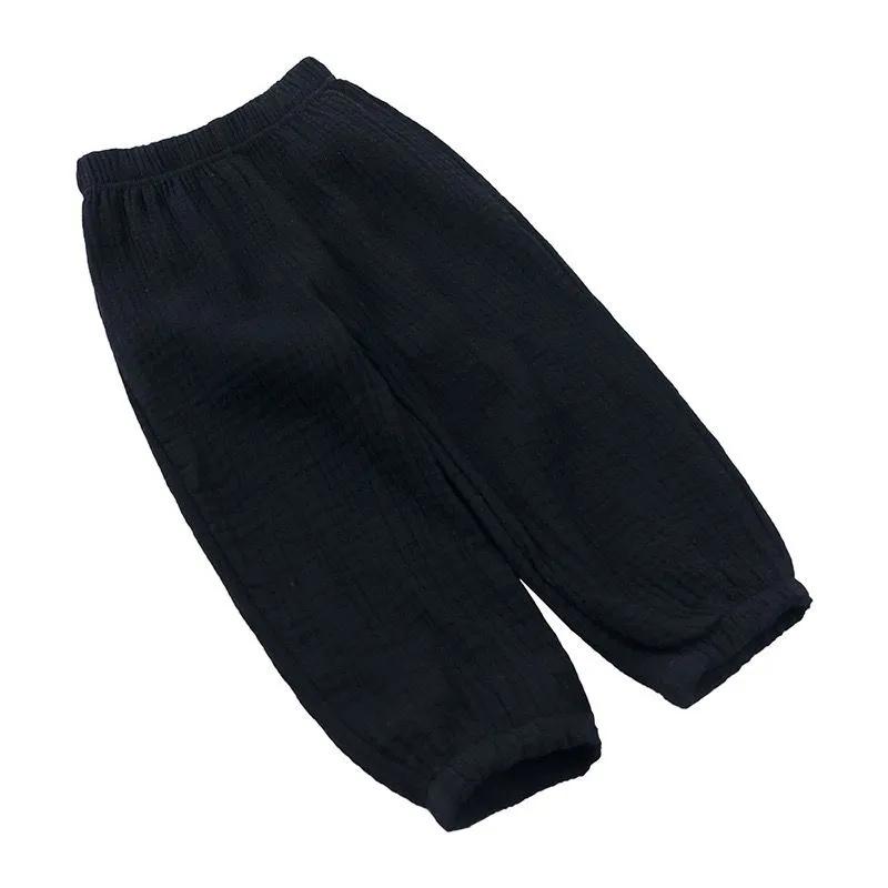 Baby Boys Girls Linen Pleated Summer Cotton Harem Baggy Pants Kids Clothes Children Sweatpants Trousers Breathable