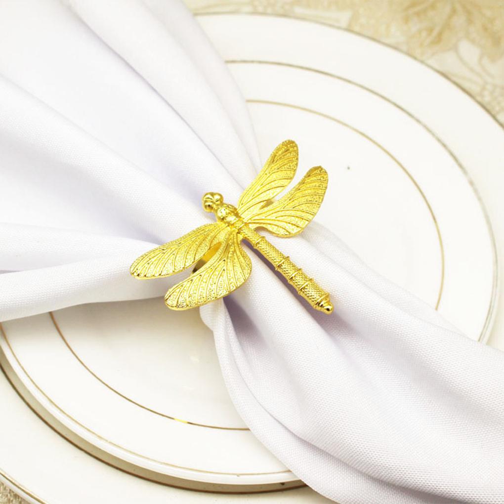 6 Pieces Napkin Ring Metal Iron Insect Decorative Towel Buckle Holder Portable Festival Restaurant Dining Room Decoration