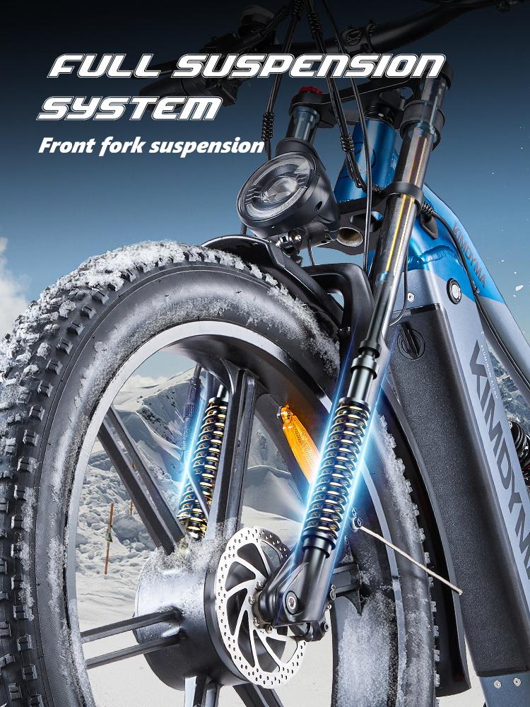 Elektrofahrrad KIMDYMA K03 26" Fat Tire LCD-Display 1000Wx2 Motor Vollgefedertes Elektrofahrrad 7 Gänge 48V 20AH Doppelte Bremsen