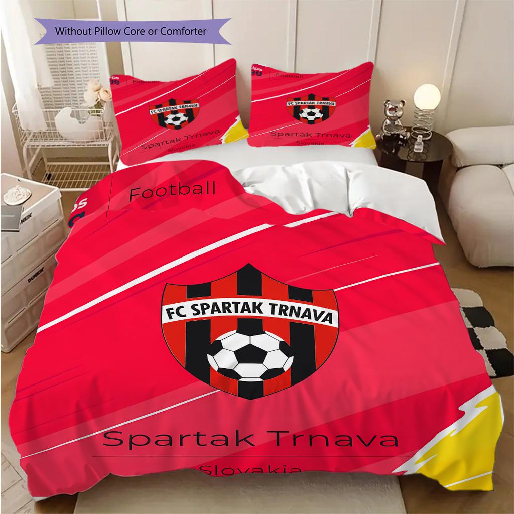 FC Spartak Trnava - sada povlečení, prošívaná deka, povlak na polštář, bytová dekorace, dárek k narozeninám (1 * povlak na peřinu + 2 * povlak na polštář, bez jádra)