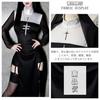 JUNDOMECY Sister cosplay sexy nun saint habit Halloween costume adult ladies cute long sleeve slit plus size outfit cross one-piece veil stockings
