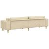 Cream Sofa with Cushions 250 x 77 x 76 cm Fabric