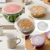 6 Pcs Cute Smiley Face Container Lid Elastic Storage Cover Multi Size Sealing Cover  Refrigerator