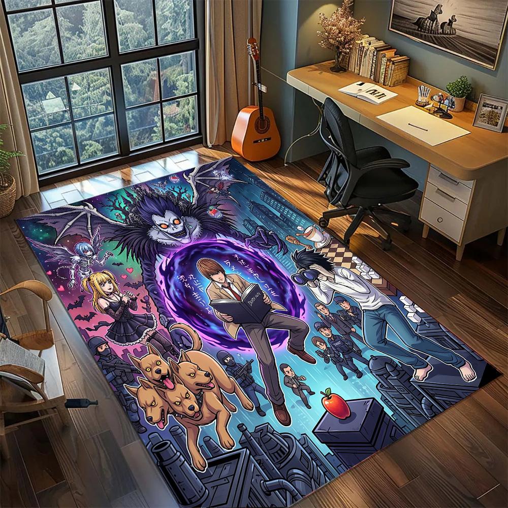 Death Note Washable Floor Mat Non Slip Large Area Rug Carpet Home Decor for Bedroom Gamer Room.-TING