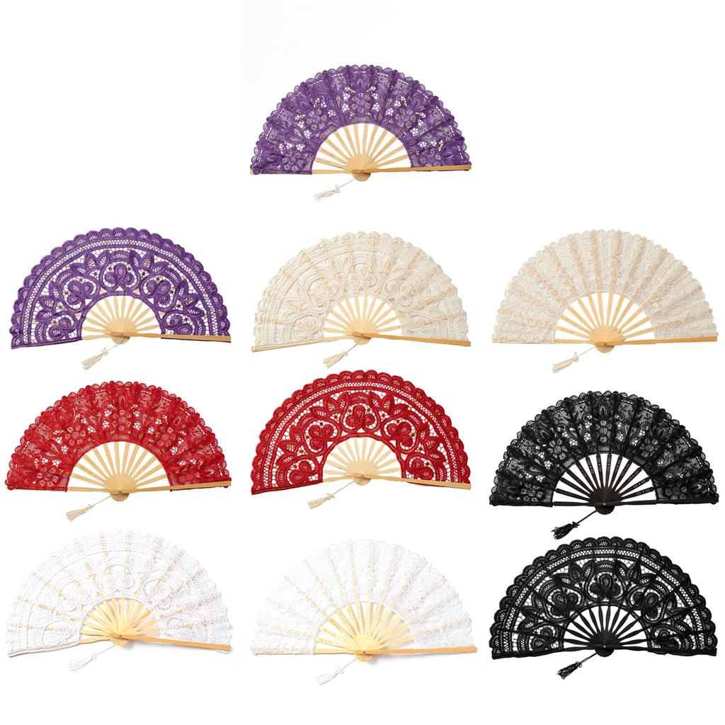 Lace Fan Home Decor Fanss Vintage Wedding Cotton Fan Handmade Handheld Fans