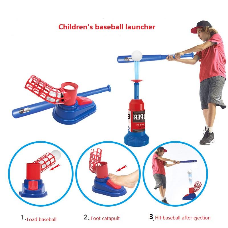 Children's Indoor Sports Outdoor Sports Fitness Baseball Launcher Toy Set