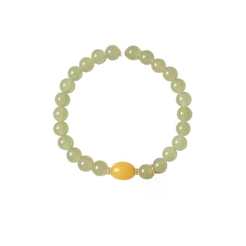 

Minimalist Handmade Jade Wandan Amber Fuzhi Bracelet For Women Office Fashion