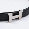 HERMES Mini Constance Maltre Belt Buckle & Leather Belt Kit, 24 U-stamped, Reversible Swift/Epsom Leather belt 80 Black/Etoupe PalladiumUsed