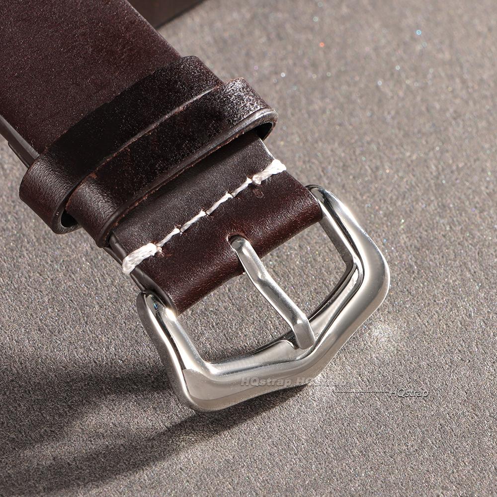 Handmade Stitching Cowhide Strap Vintage Oil Wax Leather Watch Band for Smartwatch Wristband 18mm 19mm 20mm 21mm 22mm 24mm Belt