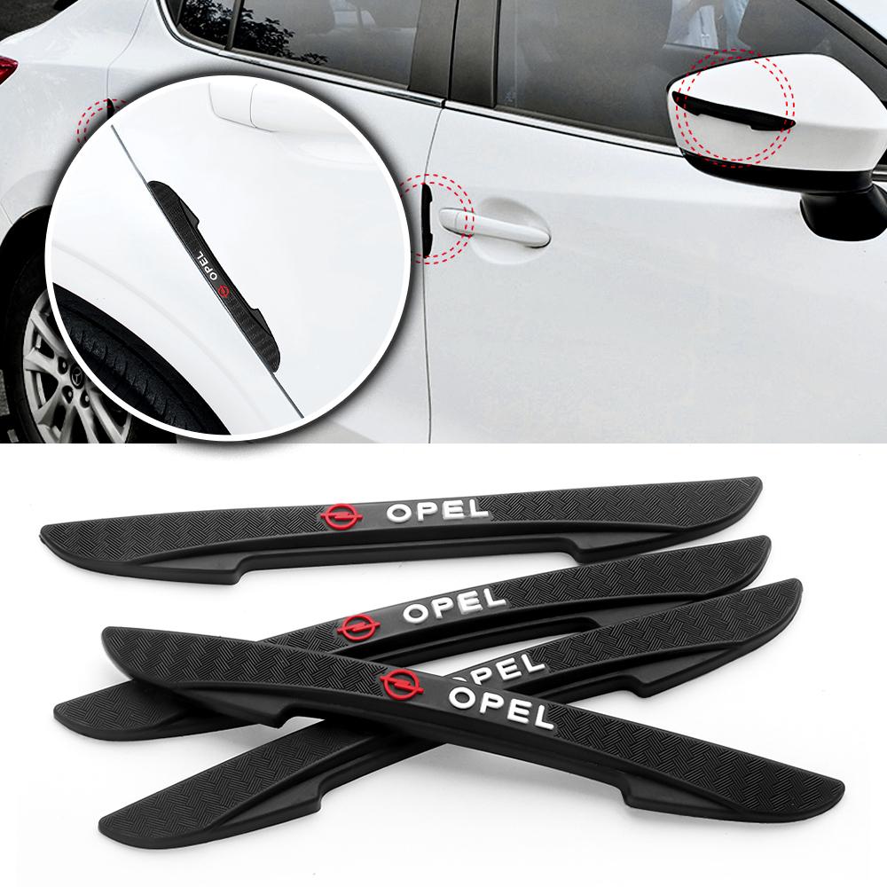 AAHI1 4Pcs Silicone Car Door Rearview Mirror Anti-Collision Bumper Strip Protector Sticker For Opel Astra Insignia Corsa Zafira Antara