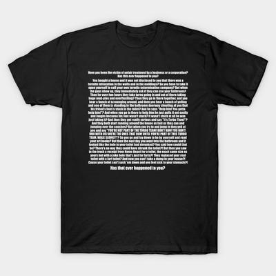 Men Black Print T-shirt Has This Ever Happened To You No-Cut Transfer Paper Print Cotton Tshirt