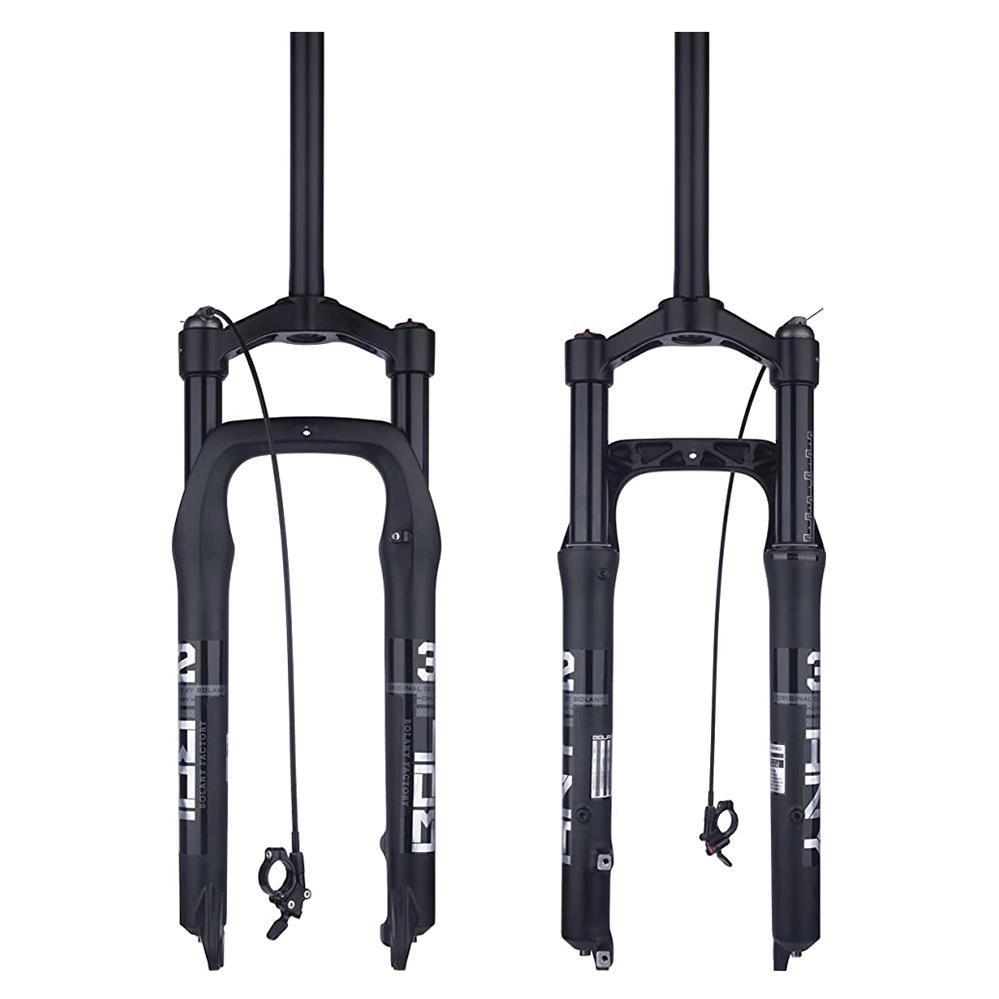 BOLANY Snow Bike Fork 20/26" Magnesium Alloy Air Fork 120mm Travel Shock Suspension 4.0 Fat Tire Fork Bike Accessories