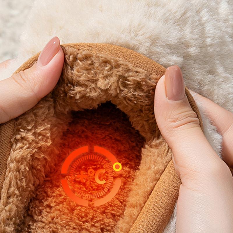 2025 Thick Sole Fluffy Slippers Women Comfy Warm Soft Sole Indoor Cotton Slippers Woman Winter Anti Slip Platform Slides Woman