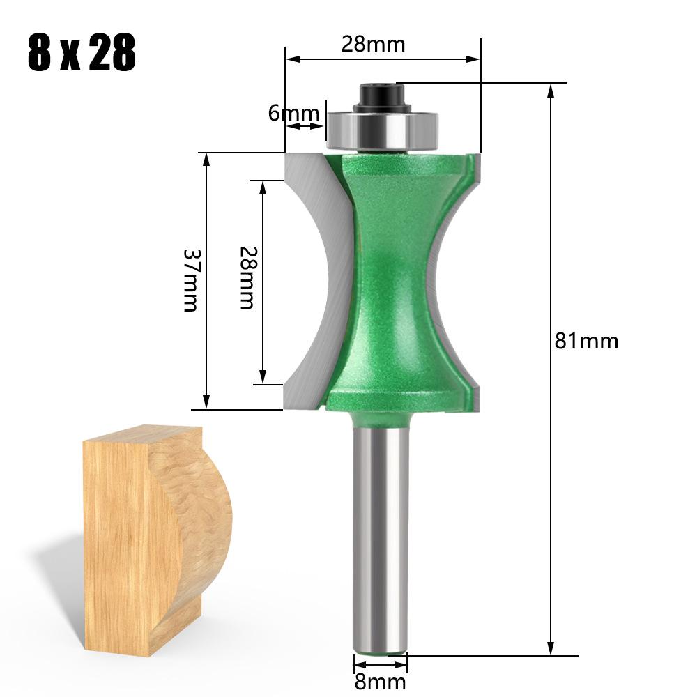 4-Piece Set of 8-handle Arc Cutter Woodworking Milling Cutter Flat Bottom Arc Cutter Arc Cutter Arc Cutter Woodworking Milling Cutter Slotting Cutter