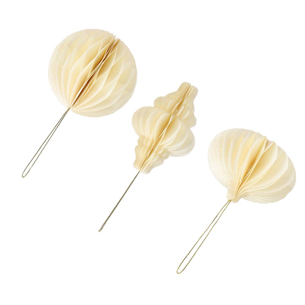 3pcs Hanging   Paper Ornaments 3 Different Shapes   Magnetic Hanging   Paper Xmas Tree Decorations