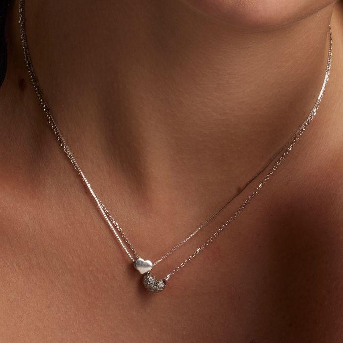 Collier - LUXENTER - Love - Argent 925 - Zircons Brillants - Plaqué Rhodium