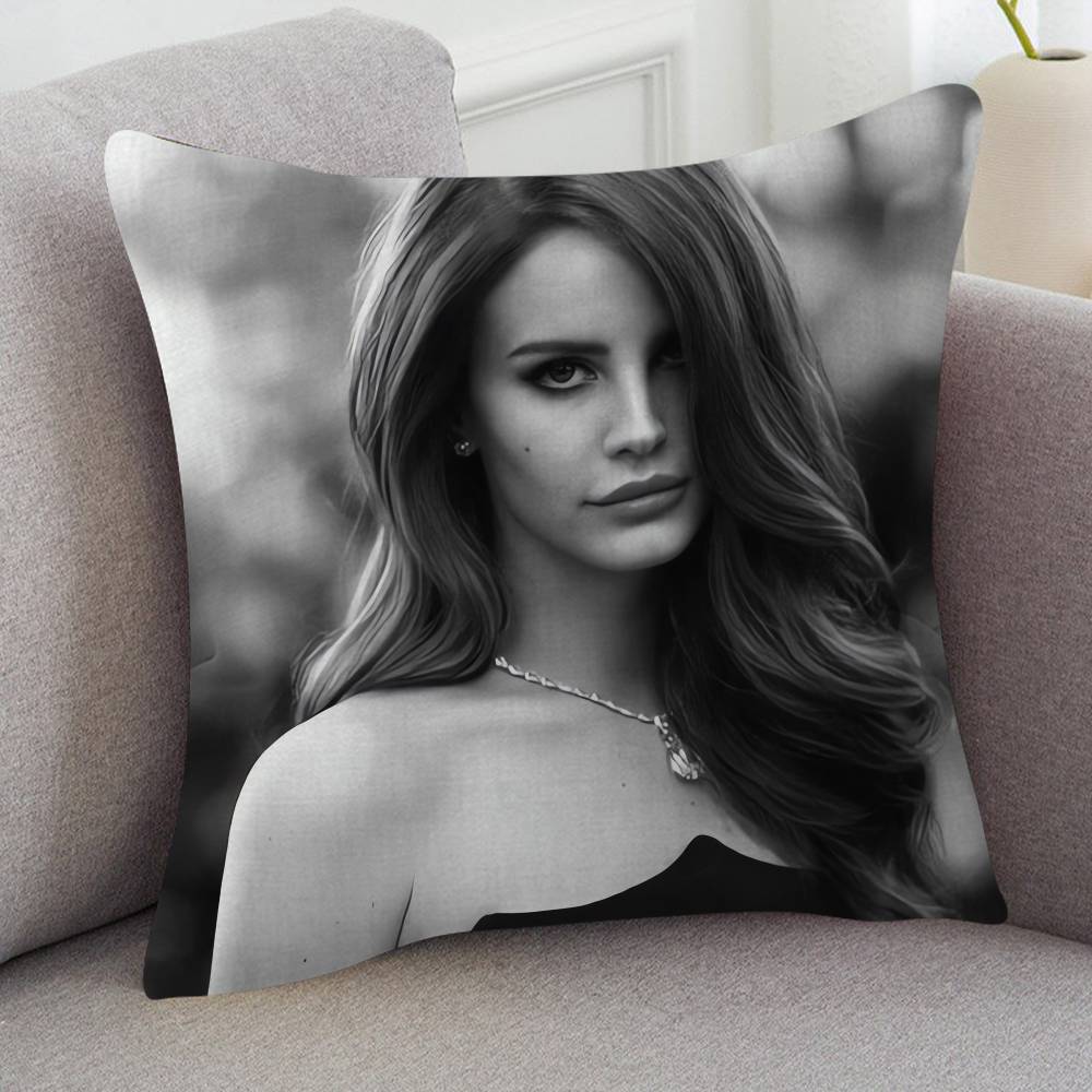 Singer Lana Del Rey Cute Cartoon Twodimensional Pillowcase Bedroom Sofa Cushion Cover Nap Pillow Cover