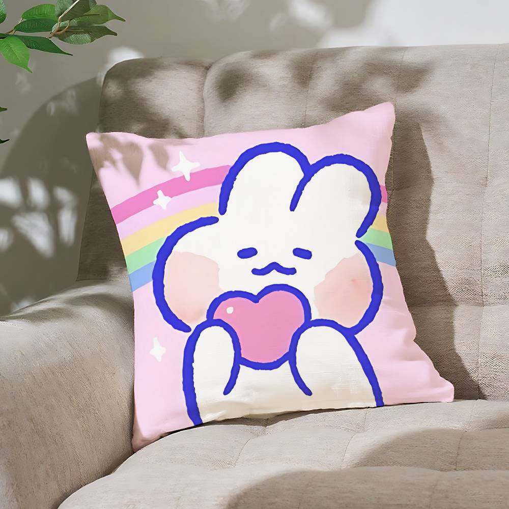 Kanin M-Mongmong Kuddfodral Kudde Nordic Vintage Stil Kuddfodral Hem Vardagsrum Soffa Soffa Sittplats Dekor