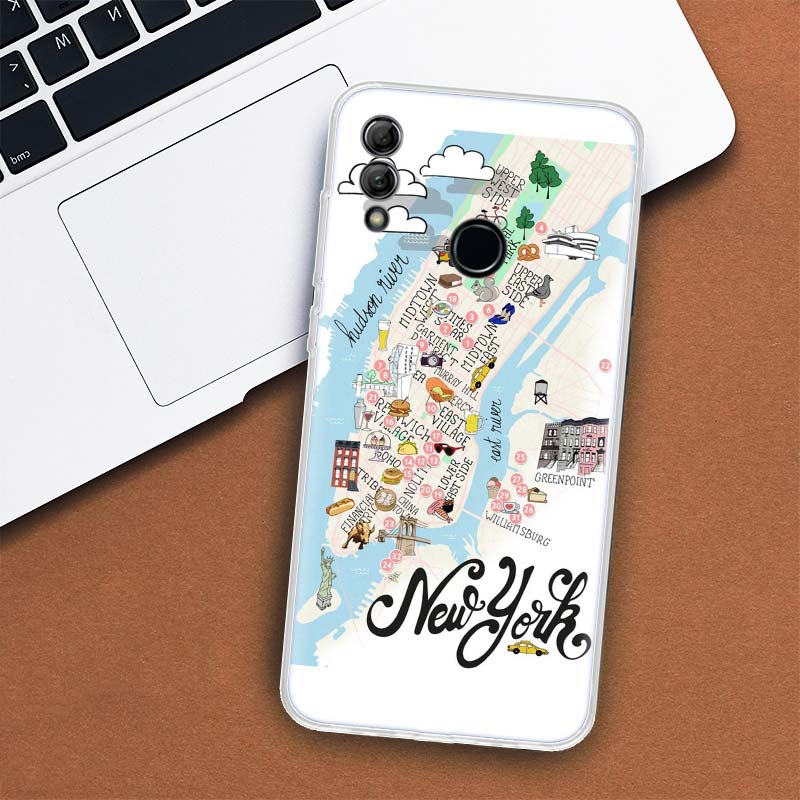 NYC New York City Cover Phone Case For Huawei Y5 Y6 Y7 Y9S P Smart Z 2021 2019 Honor 10 Lite 9 20 9X 8S 8X 8A Pro 20i Coque