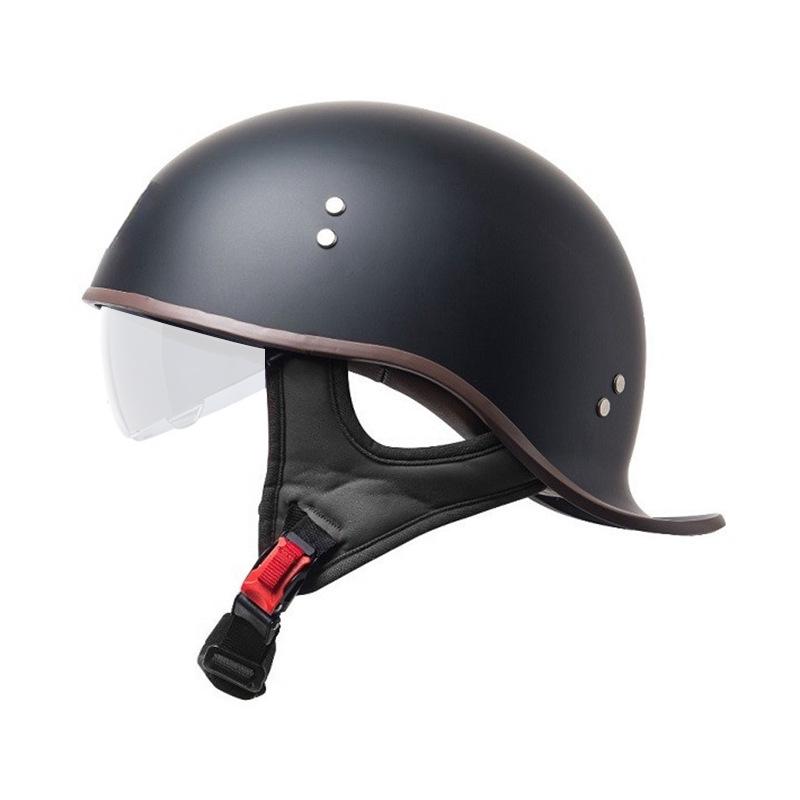 Retro Summer Lightweight Half Helmet with Inner Lens for Men and Women