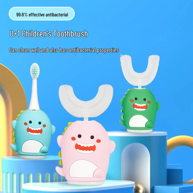 

Children s U-shaped Electric Toothbrush for Ages 2-12 - Travel Essential for Kids English Version рожевий