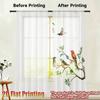 2PCS Animal Sheer Curtains, Colorful Bird Branch, Digital Print, Bedroom Living Room Kitchen, Rod Pocket Polyester, Home Decor